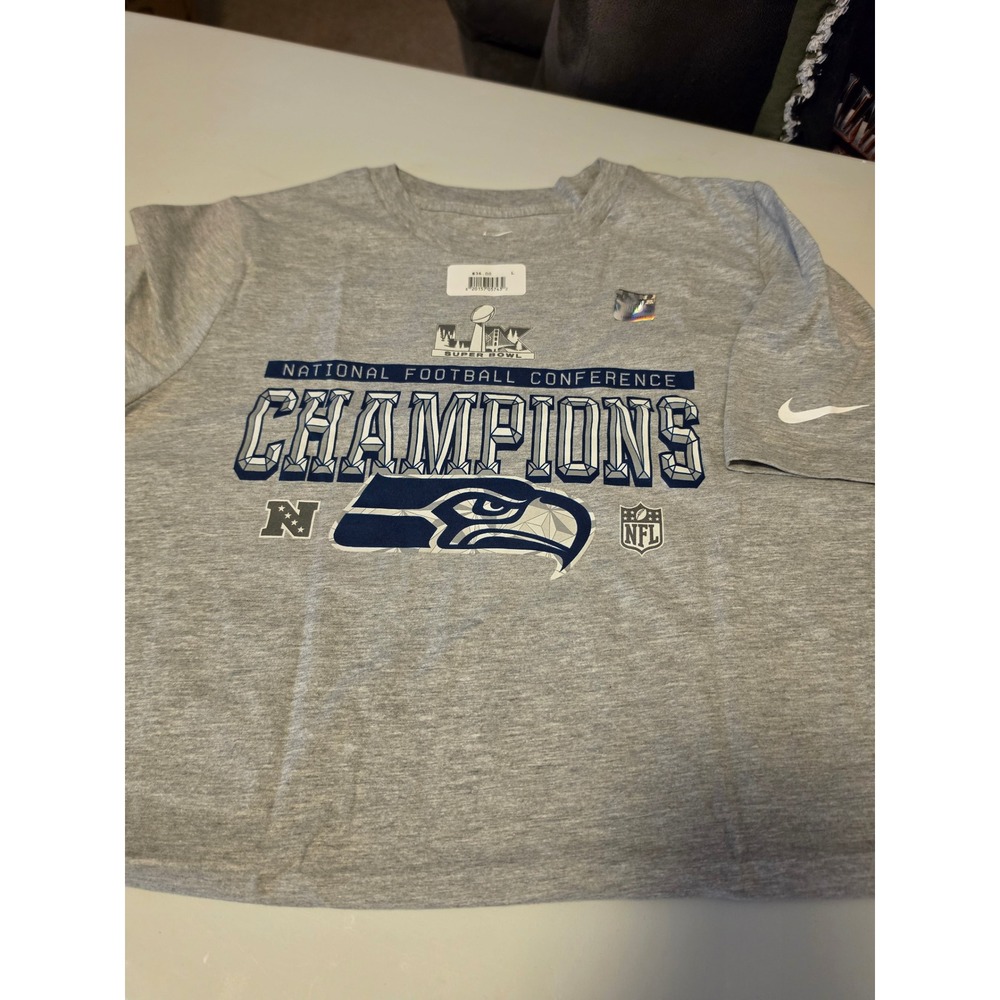 Nike Seattle Seahawks NFC Champions Super Bowl T-Shirt Youth Large 14/16 NWT